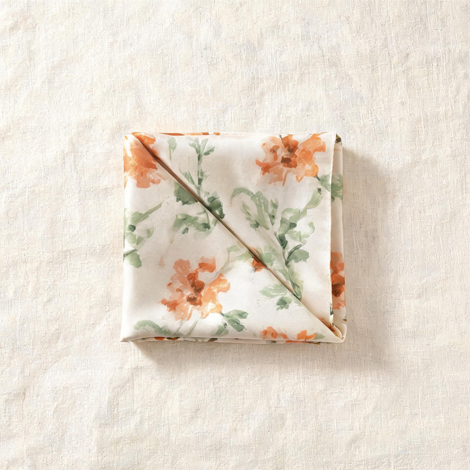 Terracotta Bloom silk scarf